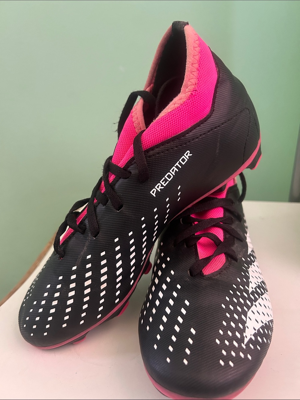 adidas Women’s Black and Pink Athletic Lace-Up Sneakers